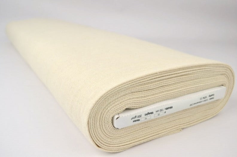 UBLEKET FASTVEVD CANVASSTOFF AV BOMULL - 200 G/M²
