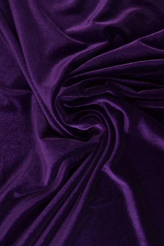 MØRKLILLA VELOUR MED STREKK