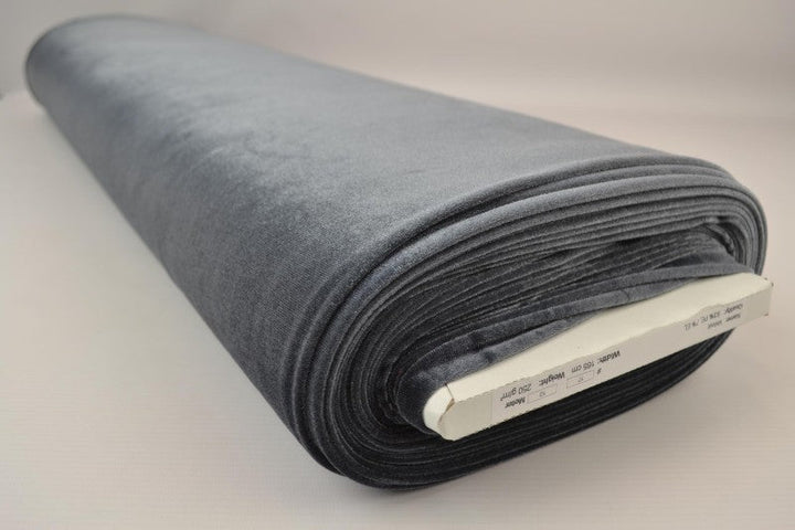 MØRKEGRÅ VELOUR MED STREKK