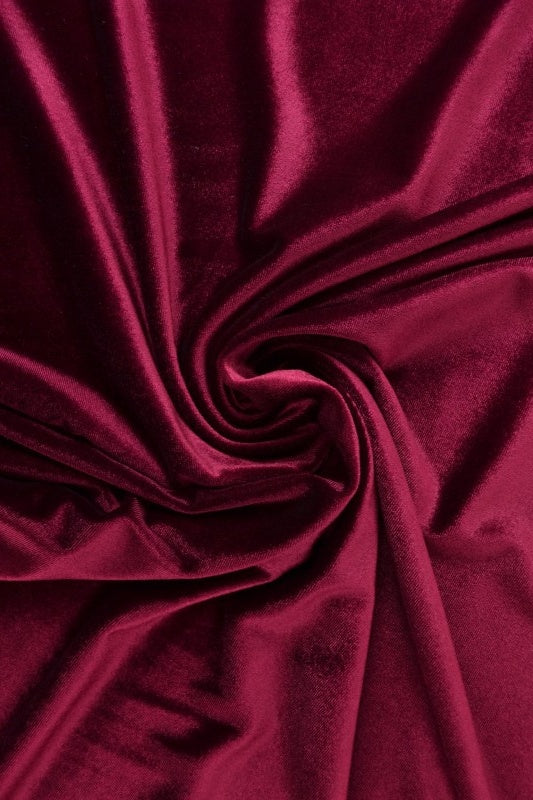 VINRØD VELOUR MED STREKK