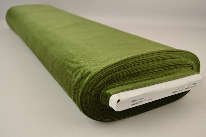 MOSEGRØNN VELOUR MED STREKK