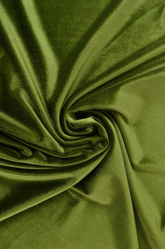 MOSEGRØNN VELOUR MED STREKK