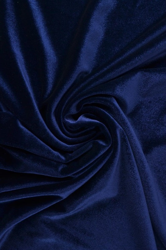 NAVY VELOUR MED STREKK