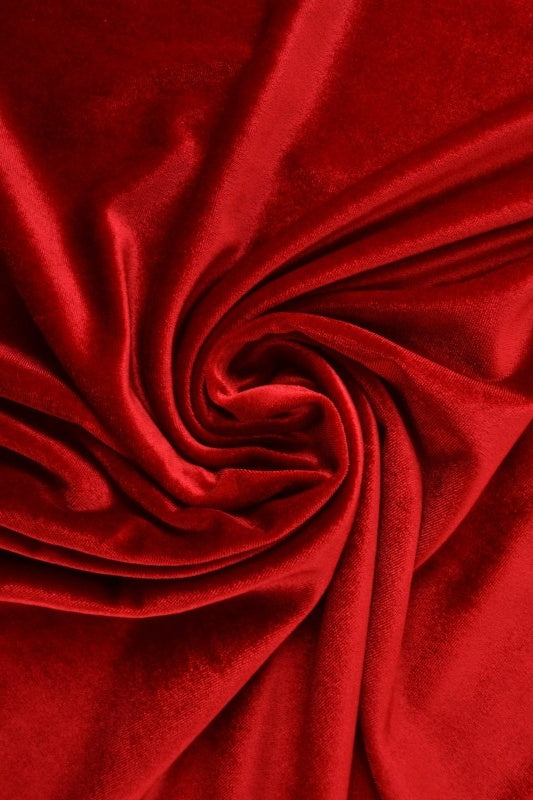 Rød velour med strekk (bilde 1 av 6)