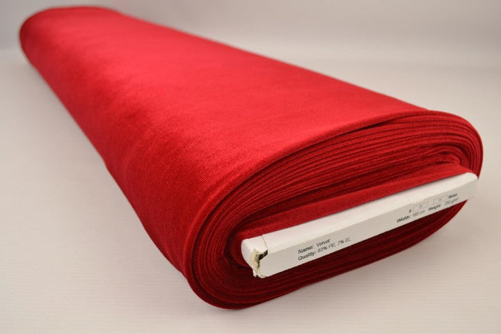 Rød velour med strekk (bilde 2 av 6)