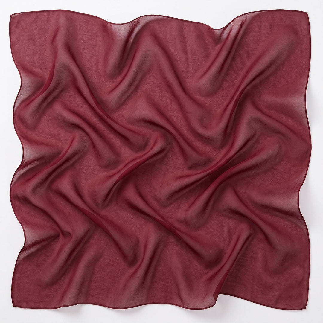 VINRØDT SILKE CHIFFON STOFF
