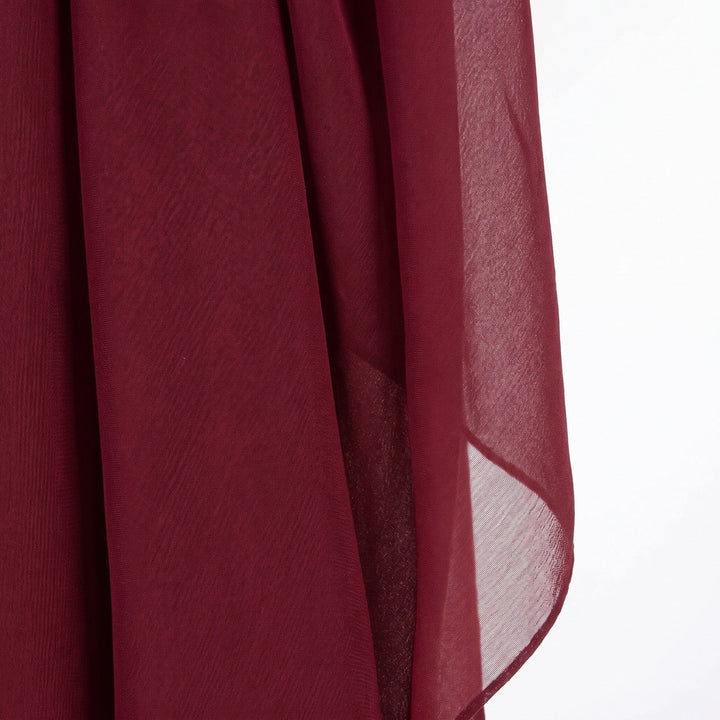 VINRØDT SILKE CHIFFON STOFF