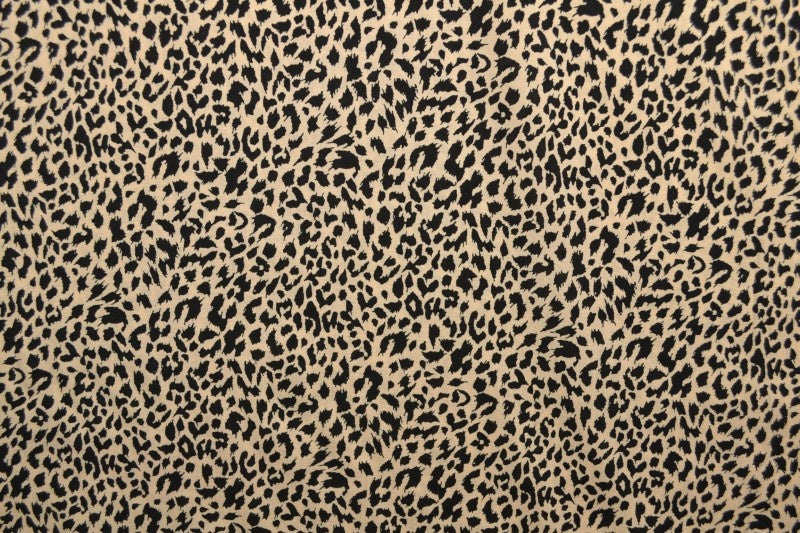 Viskosestoff med mini leopardtrykk – beige & sort (bilde 3 av 9)